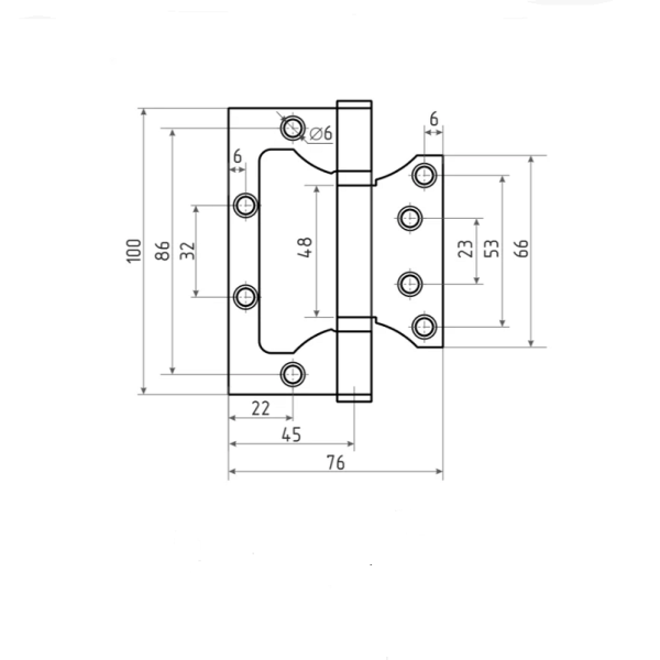 Петля-метелик APECS 100*75*2.5 B2-V2-Steel NIS нікель