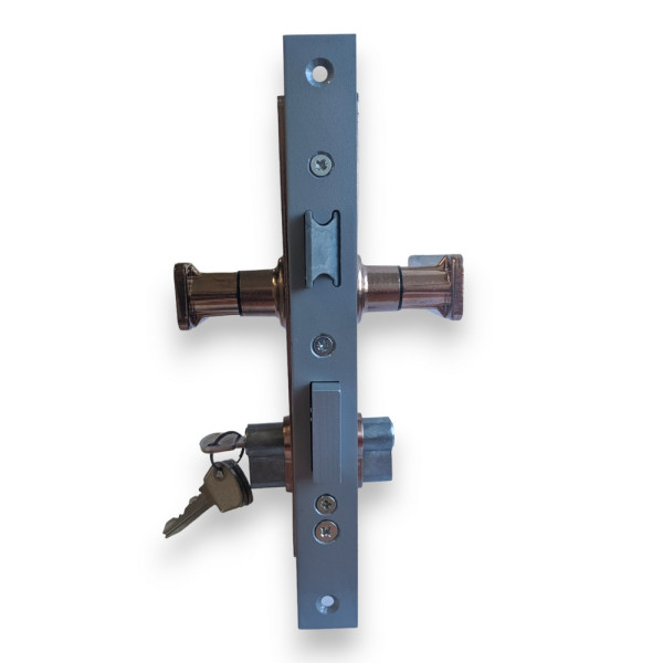 Ручка дверна з замком Мотор-Січ ЗВ-7 бронза