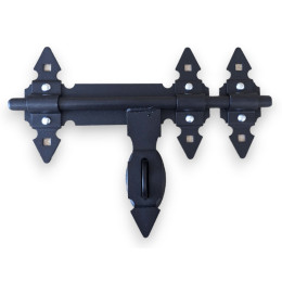 Засувка з декором накладна 250 мм чорна