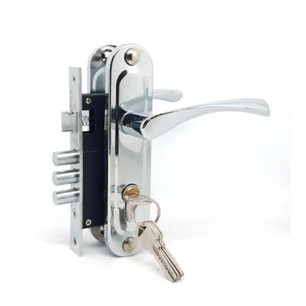 Ручка дверная с замком CLASS 1023-M60 CP хром