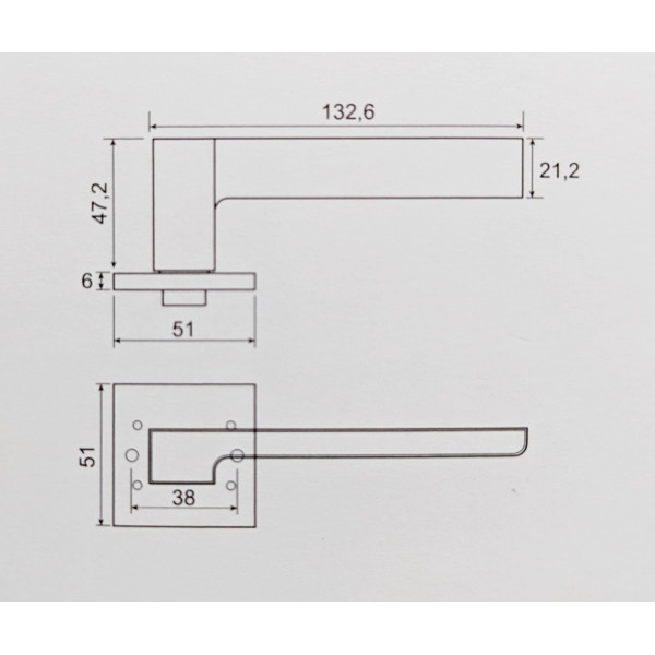 Ручка на розетке Sempra H-30120-A-BLM/W