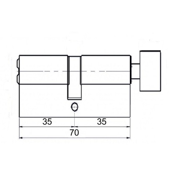 Циліндр замку APECS EС70 (35*35Т) хром
