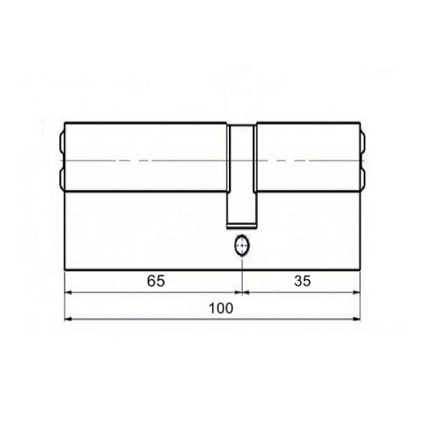 Циліндр замку RB DIN_KK KEYLOCX 100 (35*65) нікель