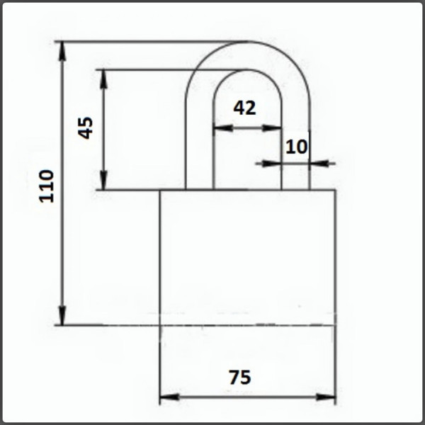 Навесной замок Kedr BW 367 (75 мм)