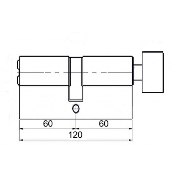 Личинка замка KEDR BRASS M120 (60*60T) ZСN никель
